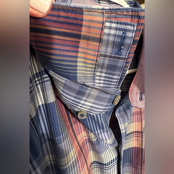 TOMMY BAHAMA Men’s XXL Long Sleeve Cotton Silk Blend Blue Pk Plaid Resort CLEAN - Picture 5 of 12